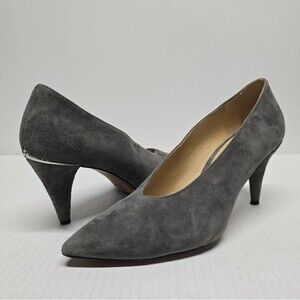Michael Kors Gray Suede Lizzy Mid Pumps Heels Size 7